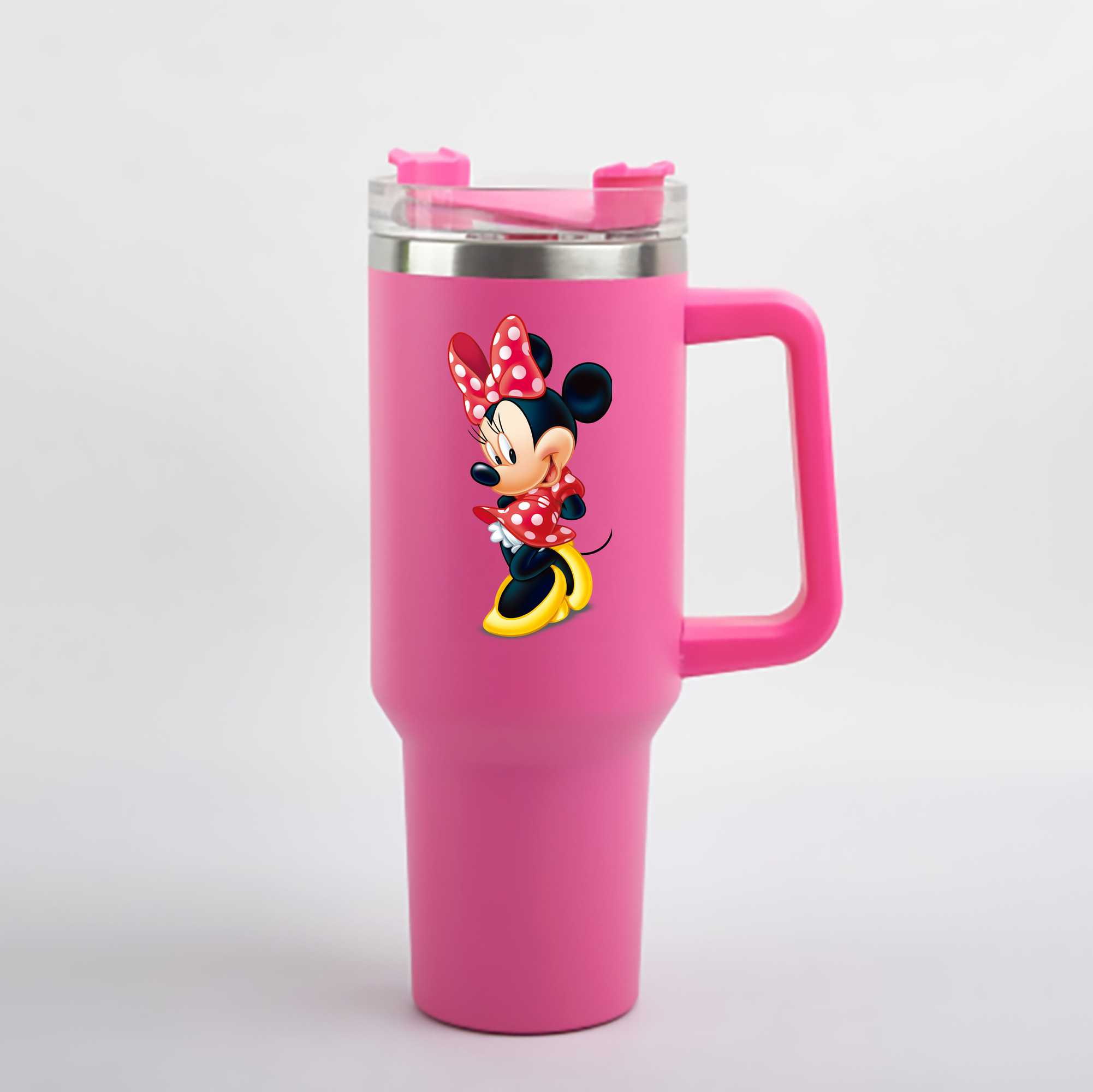 （画像用） ミッキーマウス Mickey Mouse 1200mL車用タンブラー - クリスタルステッカー（プラスチックストロー付き）